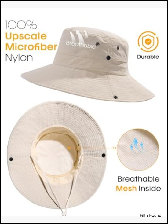 Packable Sun Hat UPF 80+ Wide Brim Ponytail Hole Adjustable Beach Summer main image 5